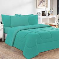 Edredom Malha 100% Algodão Gran Moratta 1 Peça Queen - Verde Jade-verde Jade. - 1