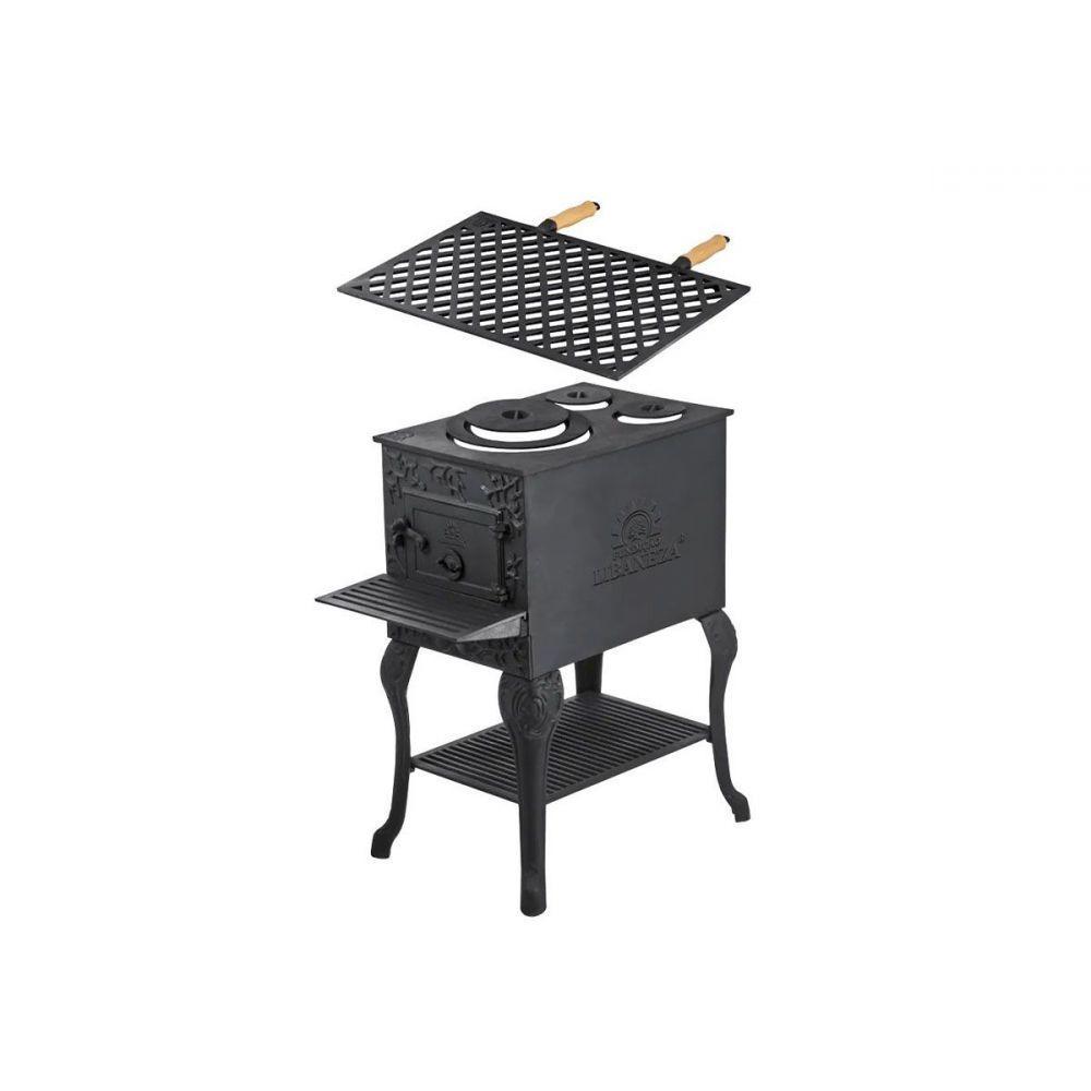 Fogão Lenha Churrasqueira Portátil Ferro Fundido 50X33X75 Cm - 2