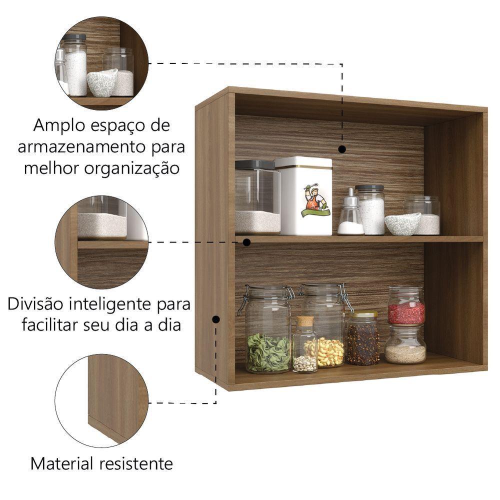 Armário De Cozinha E Lavanderia Com 2 Portas Duplo Aéreo Módulo Suspenso Nogal/branco Paris Batrol - 3