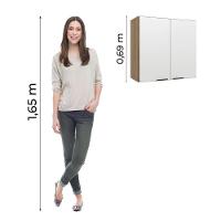 Armário De Cozinha E Lavanderia Com 2 Portas Duplo Aéreo Módulo Suspenso Nogal/branco Paris Batrol - 2