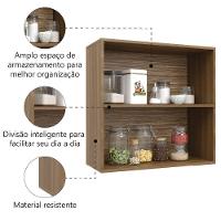 Armário De Cozinha E Lavanderia Com 2 Portas Duplo Aéreo Módulo Suspenso Nogal/branco Paris Batrol - 3