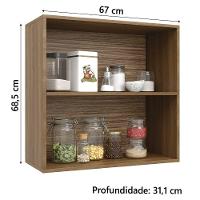 Armário De Cozinha E Lavanderia Com 2 Portas Duplo Aéreo Módulo Suspenso Nogal/branco Paris Batrol - 4