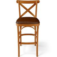 Banqueta Alta Bancada Bar Sala De Jantar Estofada ávila L02 Couríssimo Marrom - 5