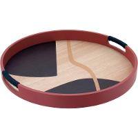 Bandeja Redondo Mdf 4x40x40cm Marrom - 2