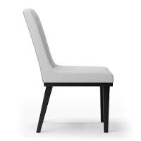 Cadeira Sala De Jantar Base Madeira Preto Kit 2 Sofia Linho D03 - D'rossi Cor Cinza