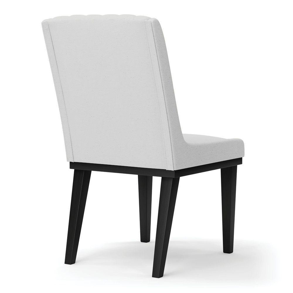 Cadeira Sala De Jantar Base Madeira Preto Kit 2 Sofia Linho Cinza A05 D03 - D'rossi - 2