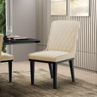 Cadeira Sala De Jantar Base Madeira Preto Kit 2 Sofia Suede D03 - D'rossi Cor Bege - 7