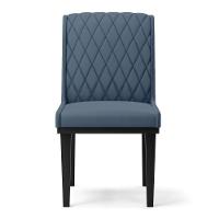 Cadeira Sala De Jantar Base Madeira Preto Kit 2 Sofia Suede Azul Marinho D03 - D'rossi - 3