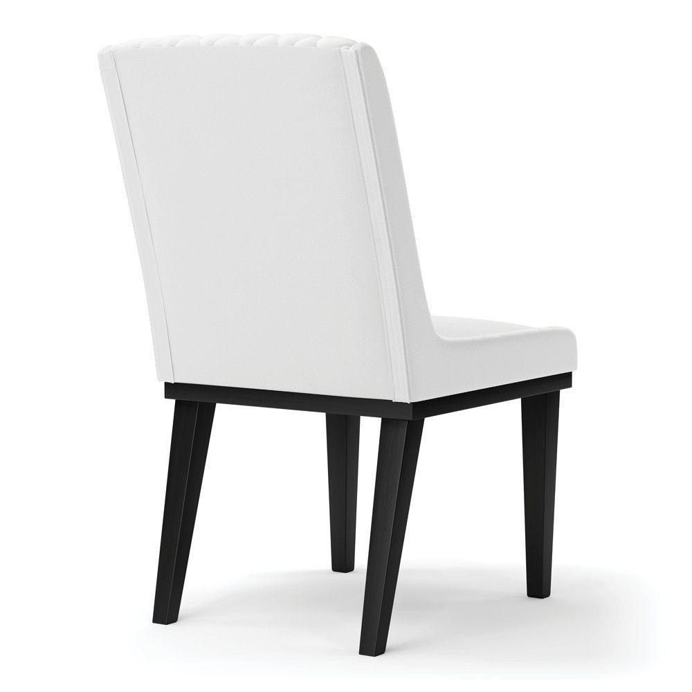 Cadeira Sala De Jantar Base Madeira Preto Kit 2 Sofia Sintético D03 - D'rossi Cor Branco - 2
