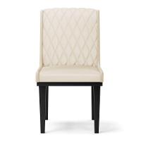 Cadeira Sala De Jantar Base Madeira Preto Kit 2 Sofia Sintético Bege D03 - D'rossi - 7