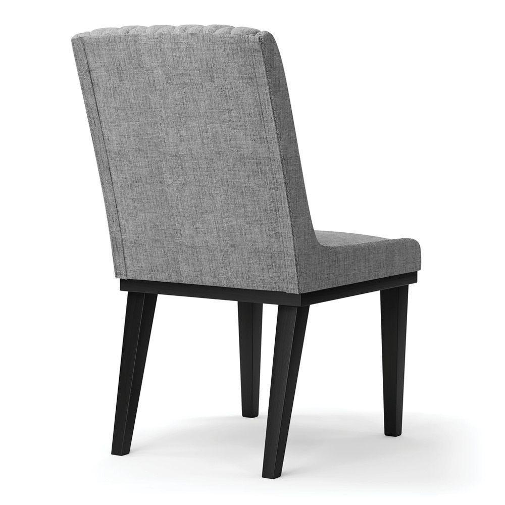 Cadeira Sala De Jantar Base Madeira Preto Kit 2 Sofia Linho Grafite A26 D03 - D'rossi - 2