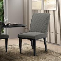 Cadeira Sala De Jantar Base Madeira Preto Kit 2 Sofia Suede Grafite D03 - D'rossi - 6