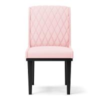 Cadeira Sala De Jantar Base Madeira Preto Kit 2 Sofia Suede D03 - D'rossi Cor Rosa Bebê - 3