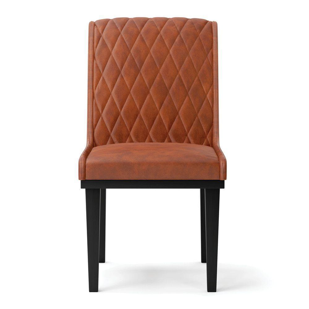 Cadeira Sala De Jantar Base Madeira Preto Kit 4 Sofia Sintético Pu D03 - D'rossi Cor Nozes - 3