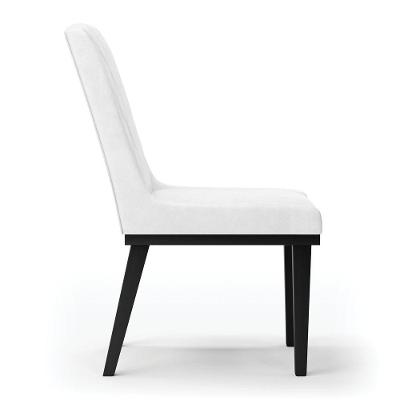 Cadeira Sala De Jantar Base Madeira Preto Kit 4 Sofia Sintético Pu D03 - D'rossi Cor Branco