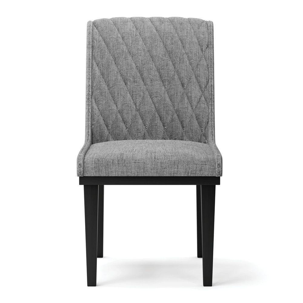 Cadeira Sala De Jantar Base Madeira Preto Kit 4 Sofia Linho Grafite A26 D03 - D'rossi - 3