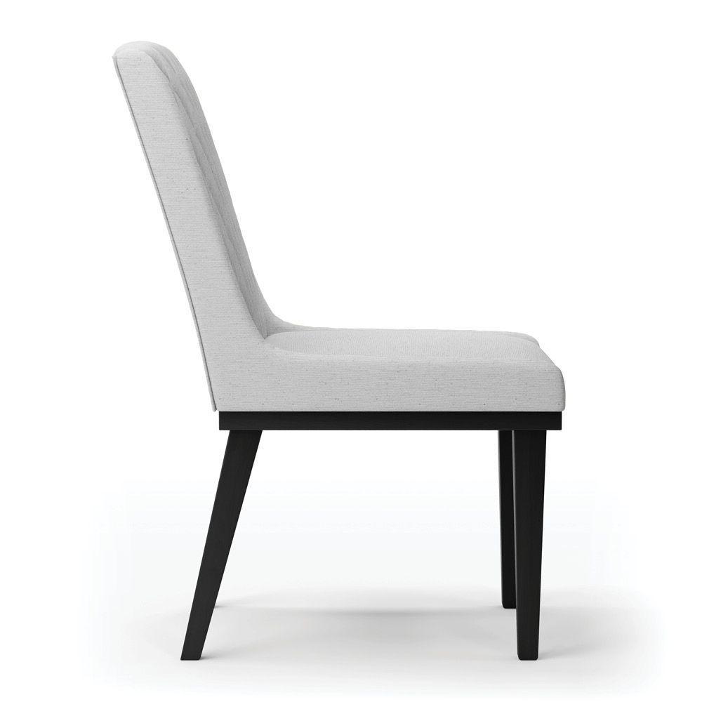 Cadeira Sala De Jantar Base Madeira Preto Kit 4 Sofia Linho D03 - D'rossi Cor Cinza - 1