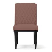 Cadeira Sala De Jantar Base Madeira Preto Kit 2 Sofia Veludo D03 - D'rossi Cor Rose - 2