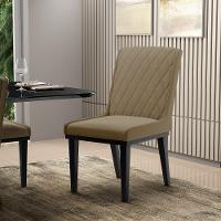 Cadeira Sala De Jantar Base Madeira Preto Kit 4 Sofia Suede D03 - D'rossi Cor Marrom Rato - 6