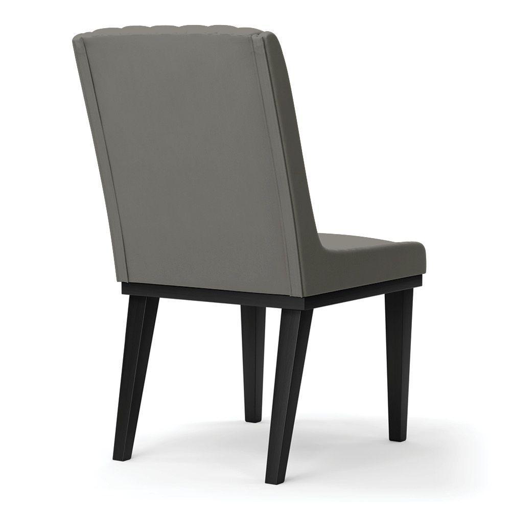 Cadeira Sala De Jantar Base Madeira Preto Kit 4 Sofia Suede D03 - D'rossi Cor Grafite - 2