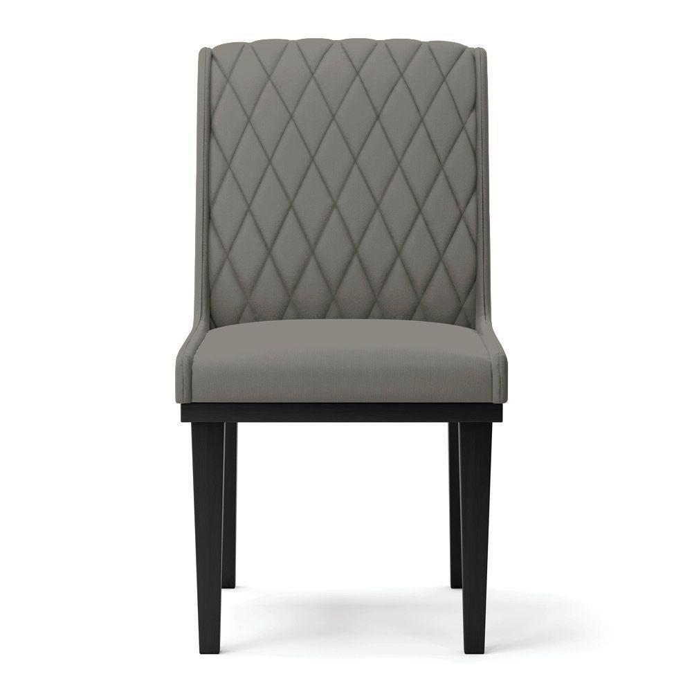 Cadeira Sala De Jantar Base Madeira Preto Kit 4 Sofia Suede D03 - D'rossi Cor Grafite - 3