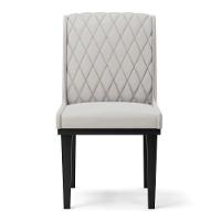 Cadeira Sala De Jantar Base Madeira Preto Kit 6 Sofia Veludo D03 - D'rossi Cor Cinza - 3