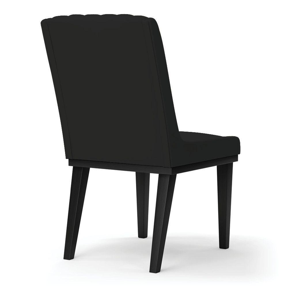 Cadeira Sala De Jantar Base Madeira Preto Kit 6 Sofia Veludo Preto D03 - D'rossi - 2