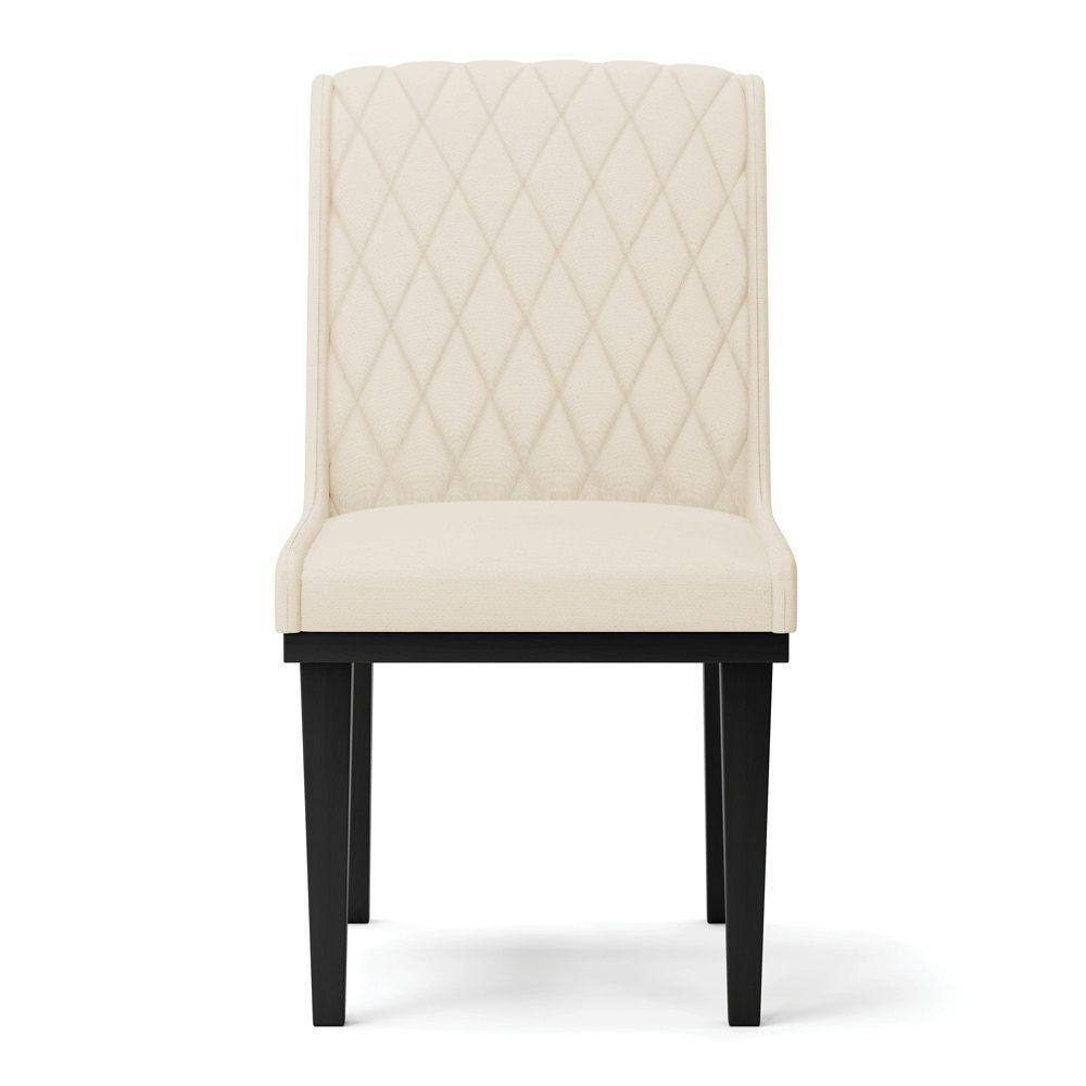 Cadeira Sala De Jantar Base Madeira Preto Kit 8 Sofia Linho Bege A19 D03 - D'rossi - 3