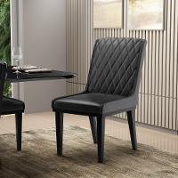 Cadeira Sala De Jantar Base Madeira Preto Kit 8 Sofia Sintético Pu D03 - D'rossi Cor Preto - 6