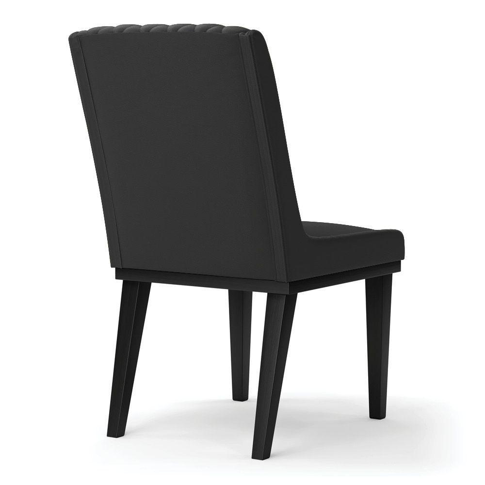 Cadeira Sala De Jantar Base Madeira Preto Kit 8 Sofia Sintético D03 - D'rossi Cor Preto - 2