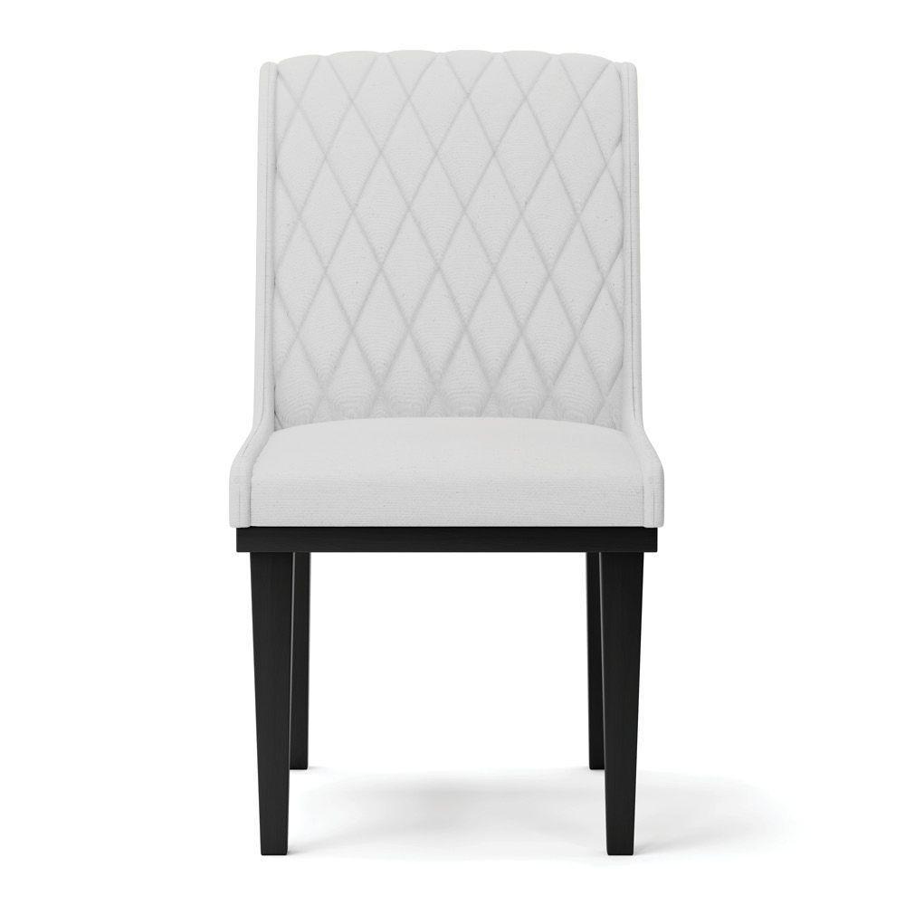 Cadeira Sala De Jantar Base Madeira Preto Kit 8 Sofia Linho D03 - D'rossi Cor Cinza - 3