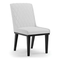 Cadeira Sala De Jantar Base Madeira Preto Sofia Linho Cinza A05 D03 - D'rossi - 1