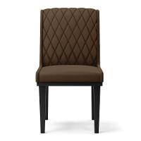 Cadeira Sala De Jantar Base Madeira Preto Sofia Suede Marrom D03 - D'rossi - 3