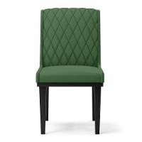 Cadeira Sala De Jantar Base Madeira Preto Sofia Suede D03 - D'rossi Cor Verde - 3