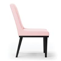 Cadeira Sala De Jantar Base Madeira Preto Sofia Suede Rosa Bebê D03 - D'rossi