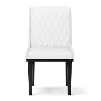 Cadeira Sala De Jantar Base Madeira Preto Sofia Sintético D03 - D'rossi Cor Branco - 7