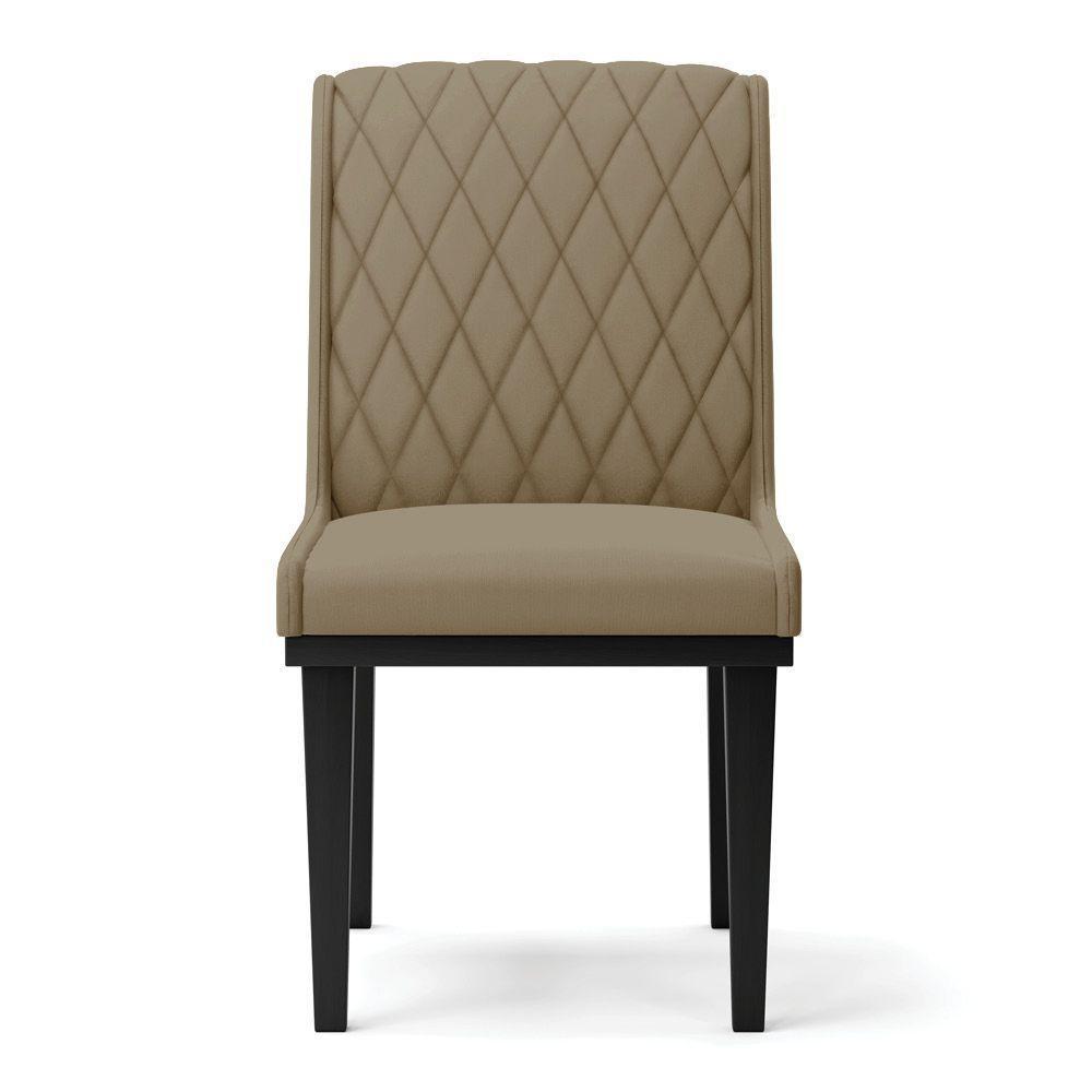 Cadeira Sala De Jantar Base Madeira Preto Sofia Suede D03 - D'rossi Cor Marrom Rato - 3