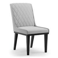 Cadeira Sala De Jantar Base Madeira Preto Sofia Suede Cinza D03 - D'rossi - 1