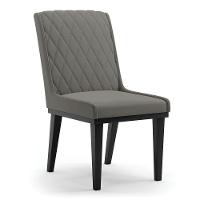 Cadeira Sala De Jantar Base Madeira Preto Sofia Suede D03 - D'rossi Cor Grafite - 1