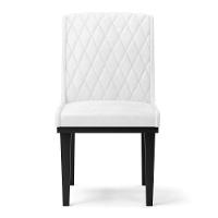 Cadeira Sala De Jantar Base Madeira Preto Sofia Sintético Pu D03 - D'rossi Cor Branco - 3