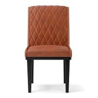 Cadeira Sala De Jantar Base Madeira Preto Sofia Sintético Pu Nozes D03 - D'rossi - 3