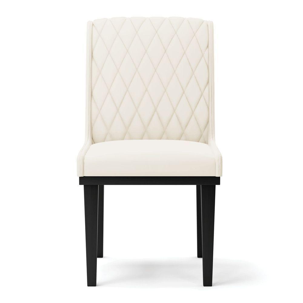 Cadeira Sala De Jantar Base Madeira Preto Kit 8 Sofia Veludo D03 - D'rossi Cor Bege - 4