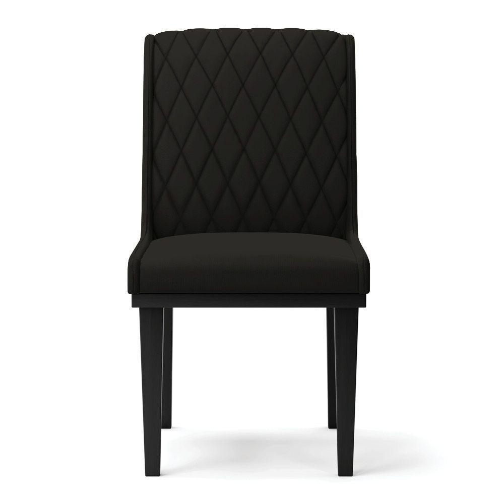 Cadeira Sala De Jantar Base Madeira Preto Kit 8 Sofia Suede D03 - D'rossi Cor Preto - 3