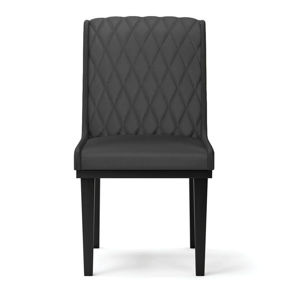 Cadeira Sala De Jantar Base Madeira Preto Sofia Sintético Preto D03 - D'rossi - 3