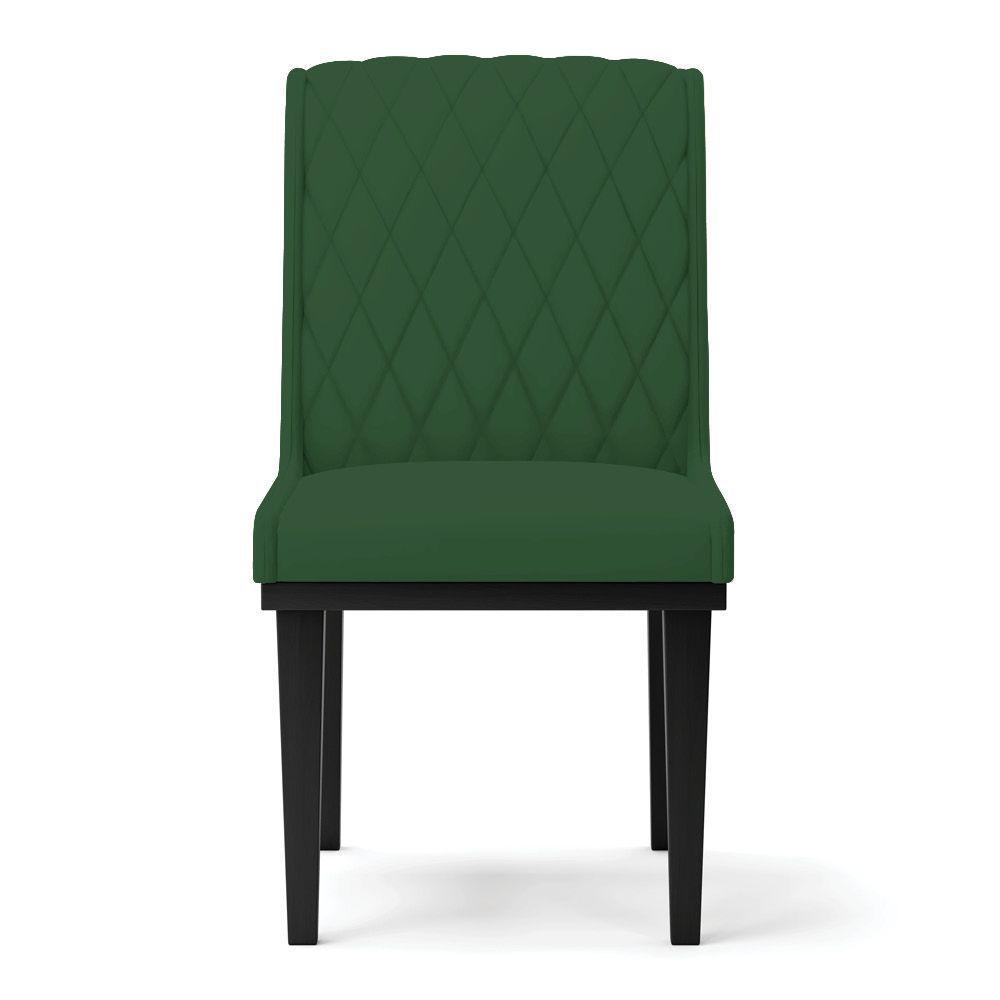 Cadeira Sala De Jantar Base Madeira Preto Sofia Veludo Verde D03 - D'rossi - 3