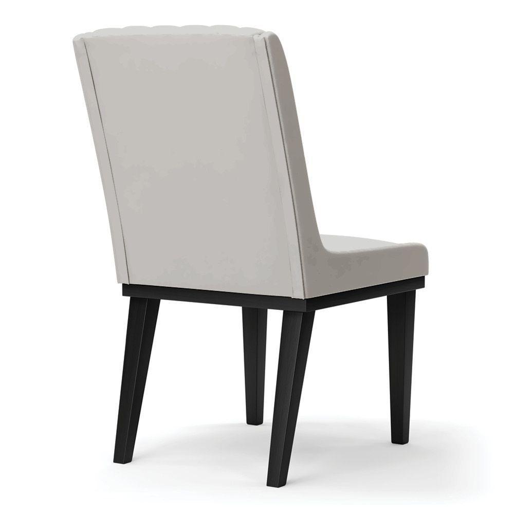 Cadeira Sala De Jantar Base Madeira Preto Sofia Veludo D03 - D'rossi Cor Cinza - 2