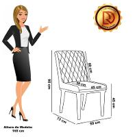 Cadeira Sala De Jantar Base Madeira Preto Sofia Veludo D03 - D'rossi Cor Cinza - 5