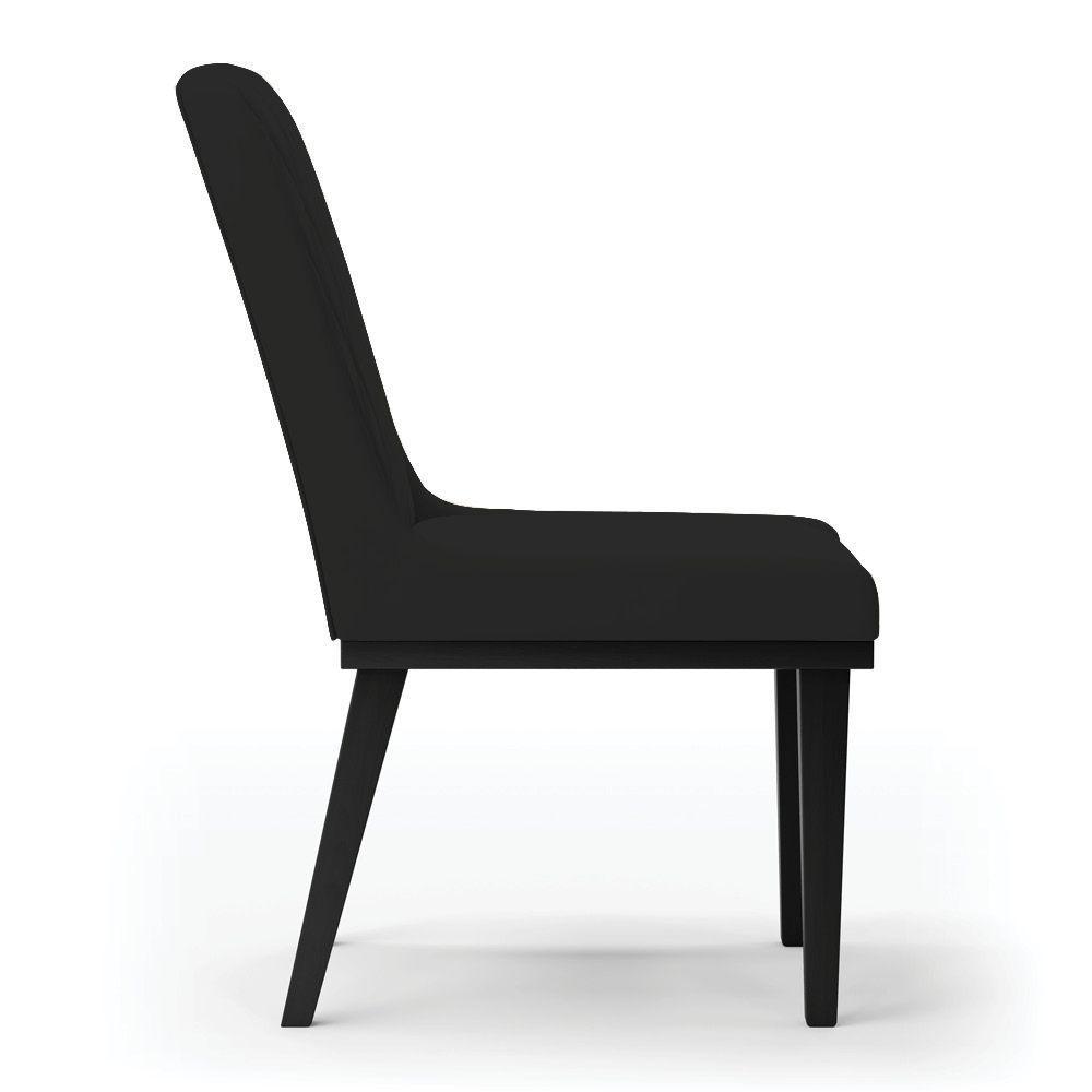 Cadeira Sala De Jantar Base Madeira Preto Kit 8 Sofia Veludo Preto D03 - D'rossi - 4