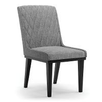 Cadeira Sala De Jantar Base Madeira Preto Sofia Linho Grafite A26 D03 - D'rossi - 1