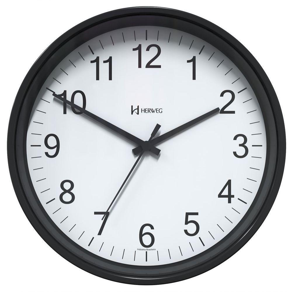 Relógio De Parede Preto 22 Cm Herweg Tictac 6101 Preto - Preto - 1